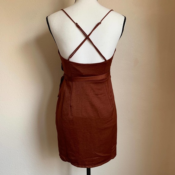 Hello Molly If the Gown Fits Mini Wrap Dress in Chocolate - Picture 3 of 8